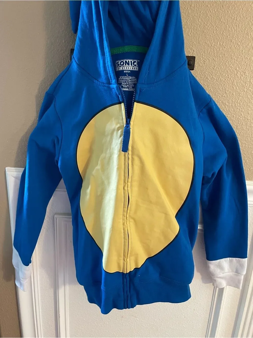 Sonic The Hedgehog Boys L Zip Up Sonic Sweatshirt